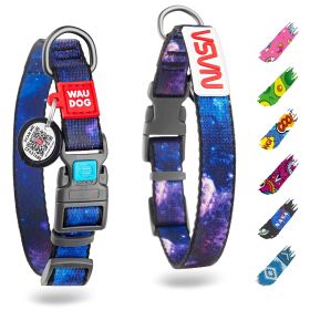 Nylon Dog Collar Adjustable for Large Dogs Small Medium Dogs for Boy Girl Dog Collars with Durable Plastic Buckle 9-16 inch Neck x 4/5 inch Wide
