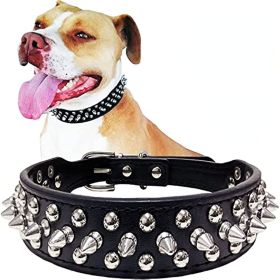 Adjustable Microfiber Leather Spiked Studded Dog Collar with a Squeak Ball Gift for Small Medium Large Pets Like Cats/Pit Bull/Bulldog/Pugs/Husky (Color: PINK, size: XS(8.3"-10.6" / 21cm-27cm))
