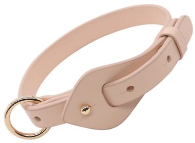 Pet Life 'Ever-Craft' Boutique Series Adjustable Designer Leather Dog Collar (Color: PINK, size: medium)