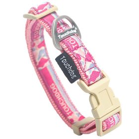 Touchdog 'Bubble Yum' Tough Stitched Embroidered Collar and Leash (Color: PINK, size: small)